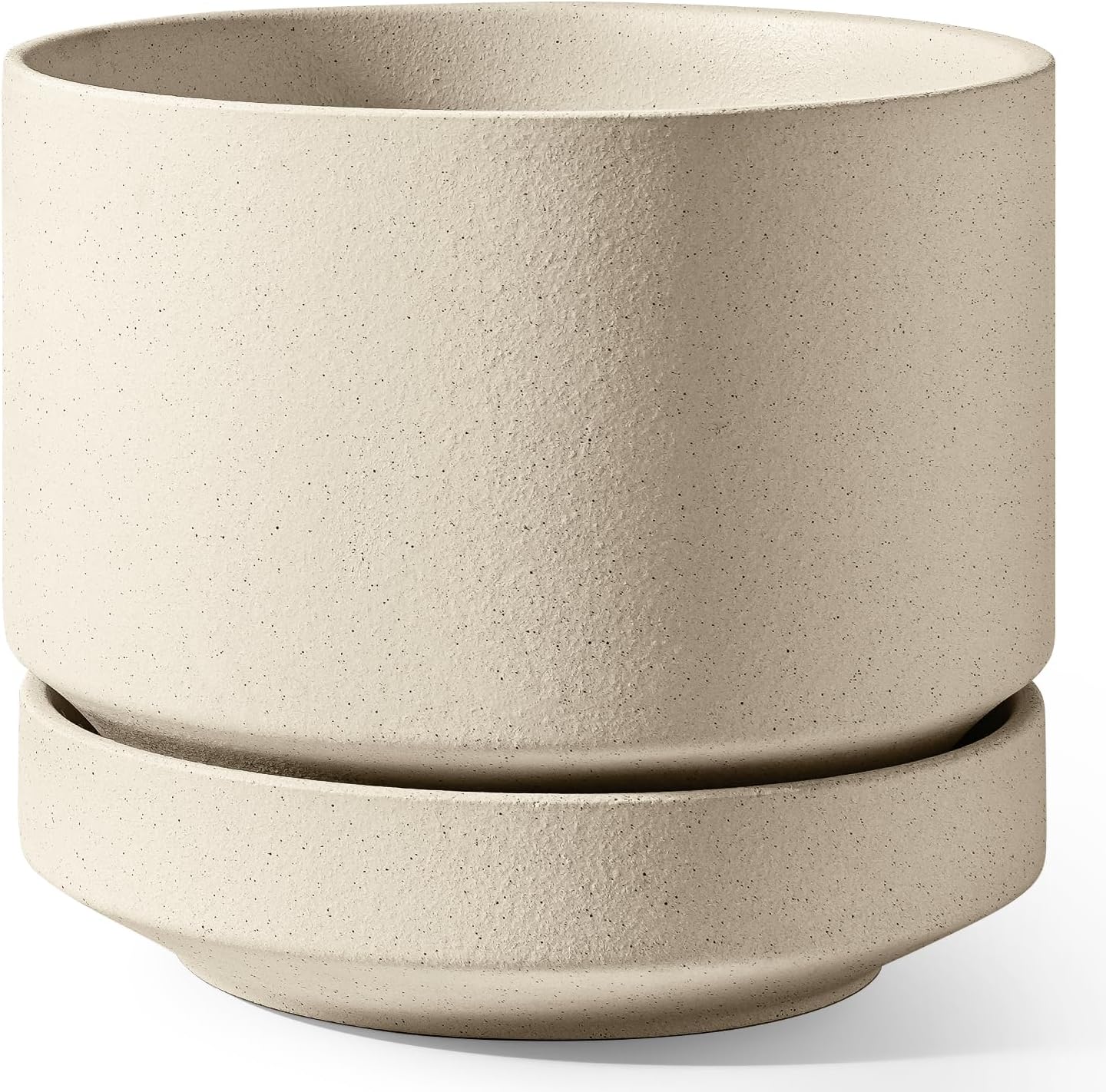 Ceramic Indoor Planter with Saucer, 12 inch