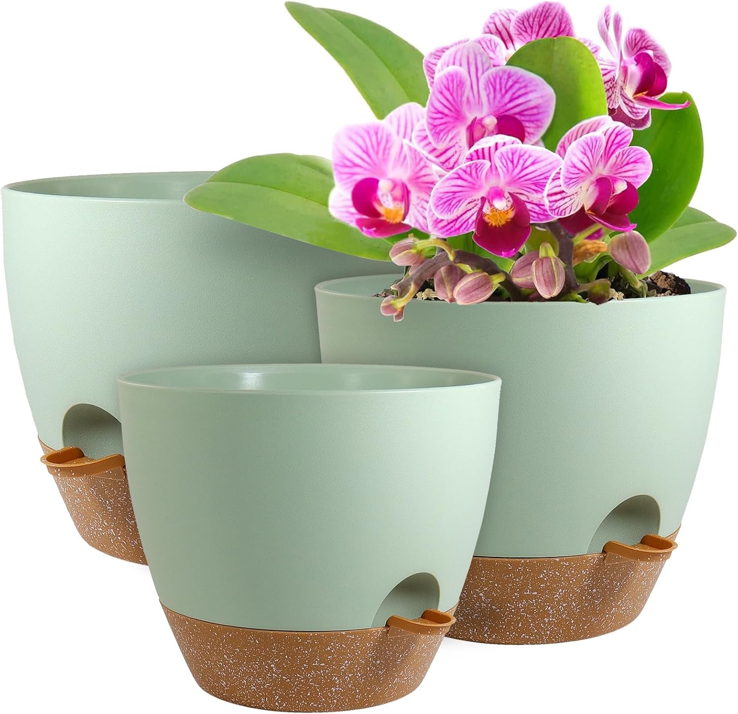 Large Self-Watering Pots with Mesh Drainage, 9 to 12 inch