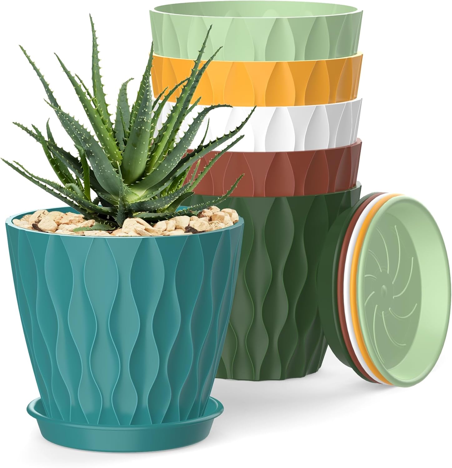Small Indoor Flower Pots, 6 Pack, 4 inch