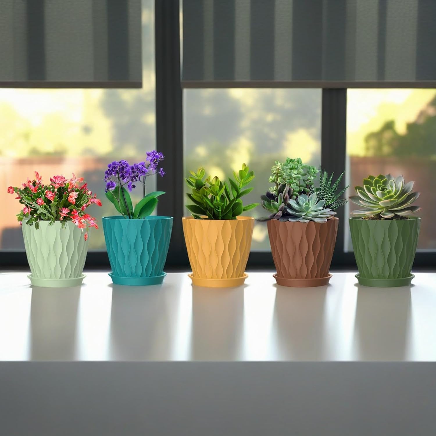 Small Indoor Flower Pots, 6 Pack, 4 inch